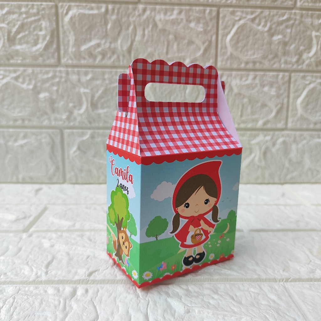 Caixa maletinha personalizada Chapeuzinho Vermelho lembrancinha de festas de aniversário personalizados PEGUE E MONTE