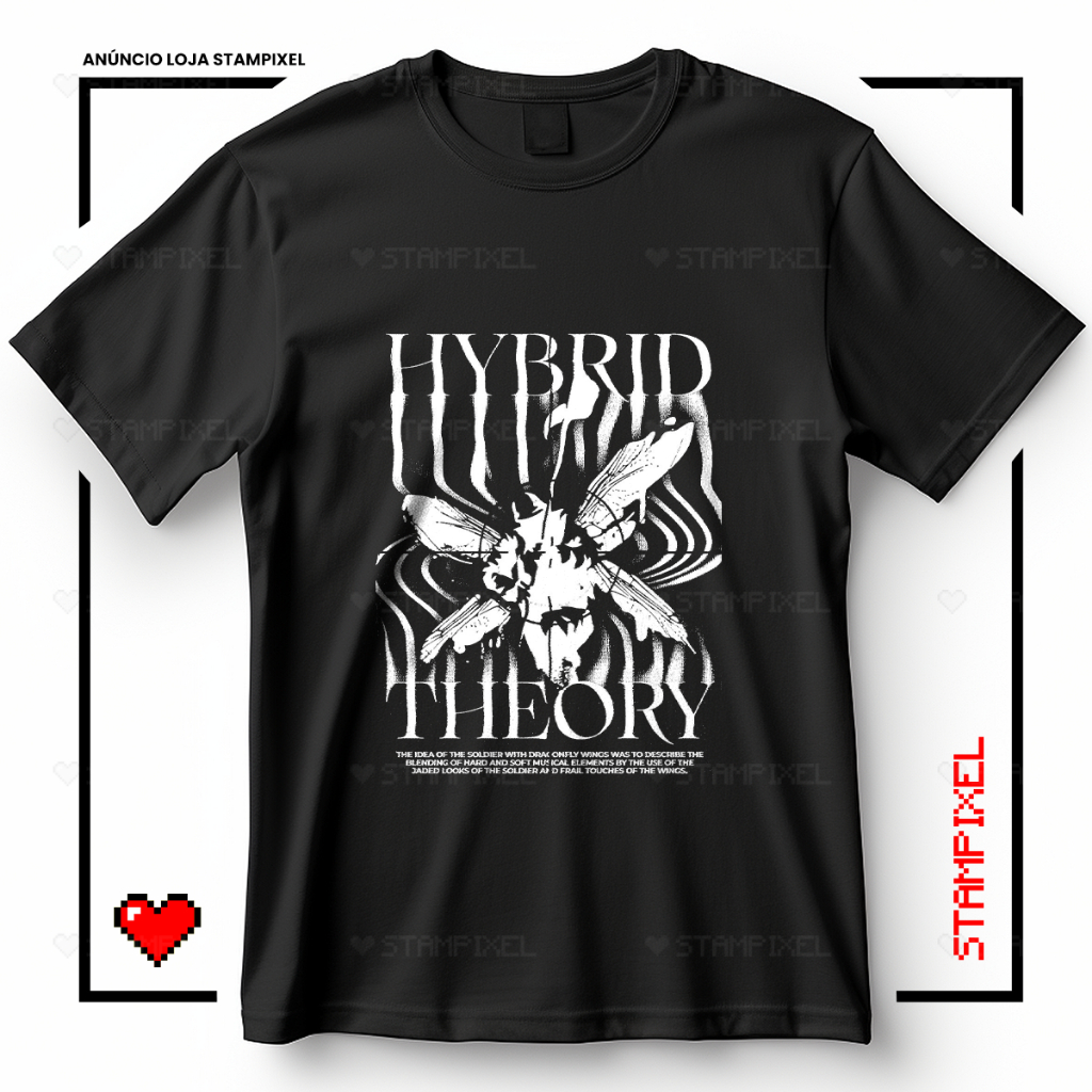Camiseta Unissex Linkin Park Hybrid Theory Blusa Álbum Banda Rock T-shirt Style Streetwear Camisa 100% Algodão