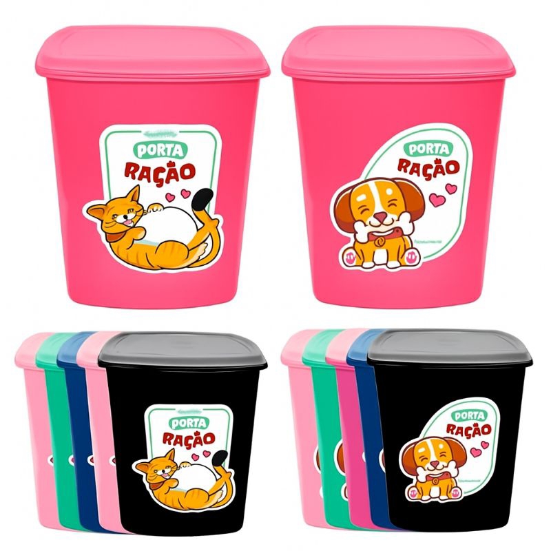 Porta Ração 6 Litros Pote Ideal para Ração de Cães e Gatos Armazenamento Pet Prático Durável
