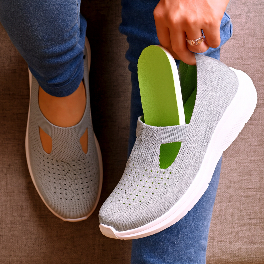 Sapatilha Feminina Casual dia a dia tênis feminino com palmilha ortopédica calce fácil respirável
