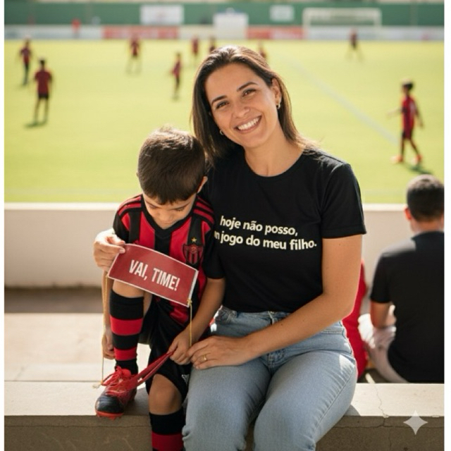 Camisa Hoje não posso, tem jogo do meu filho unissex 100% algodão