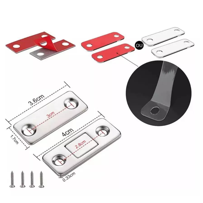 Kit 8 Peças Fecho Magnético Ultra Forte - Solução para Armário e Porta em Oferta na Shopee