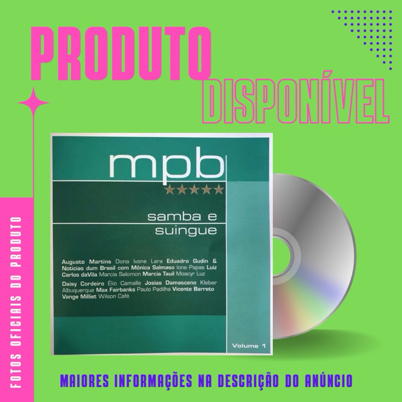 CD DUPLO MPB SAMBA E SWING VOLUME 1 - Dona Ivone Lara, Augusto Martins, Mônica Salmasso, Moacy Luz *