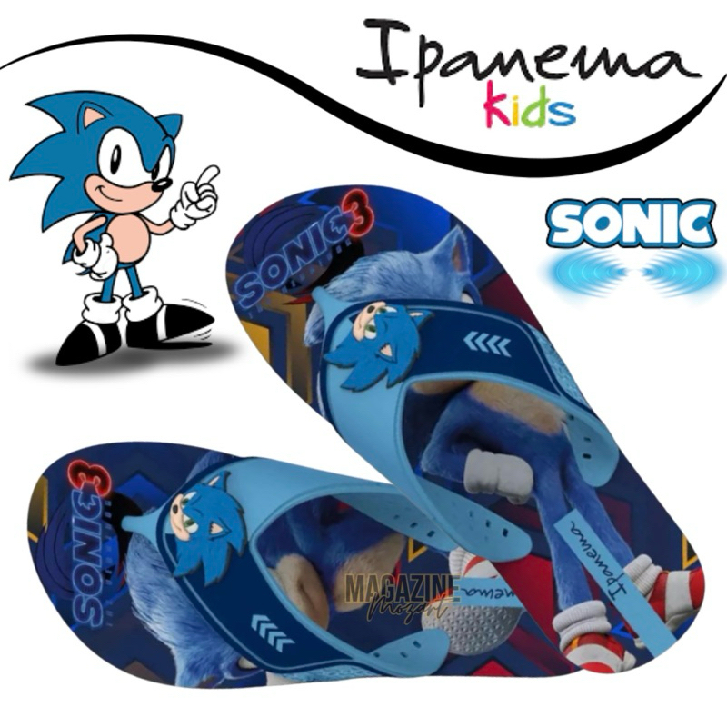Chinelo Sonic Speed Run Infantil Menino Ipanema Grendene