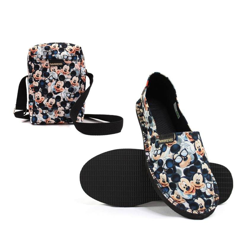 Kit Estampado Mickey e Minnie – Sapatilha Espadrille + Bolsa de Lona Super Charmosa!