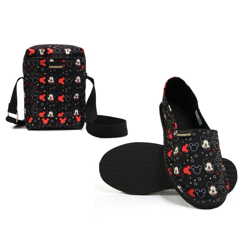 Kit Sapatilha Espadrille + Bolsa Shoulder Bag – Tema Mickey e Minnie – Conforto e Estilo!