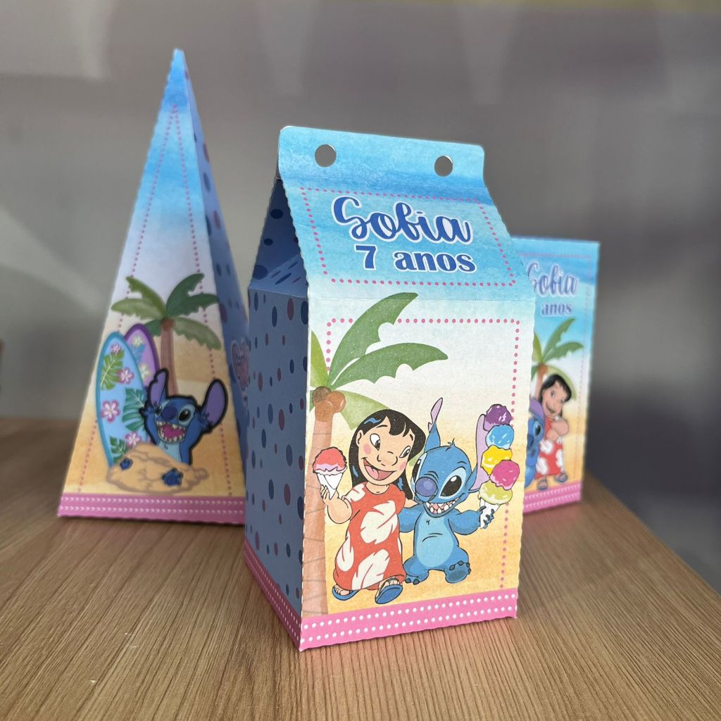 KIT PEGUE E MONTE - Kit Stitch - Lembrancinhas de Aniversario - Caixinha Personalizada