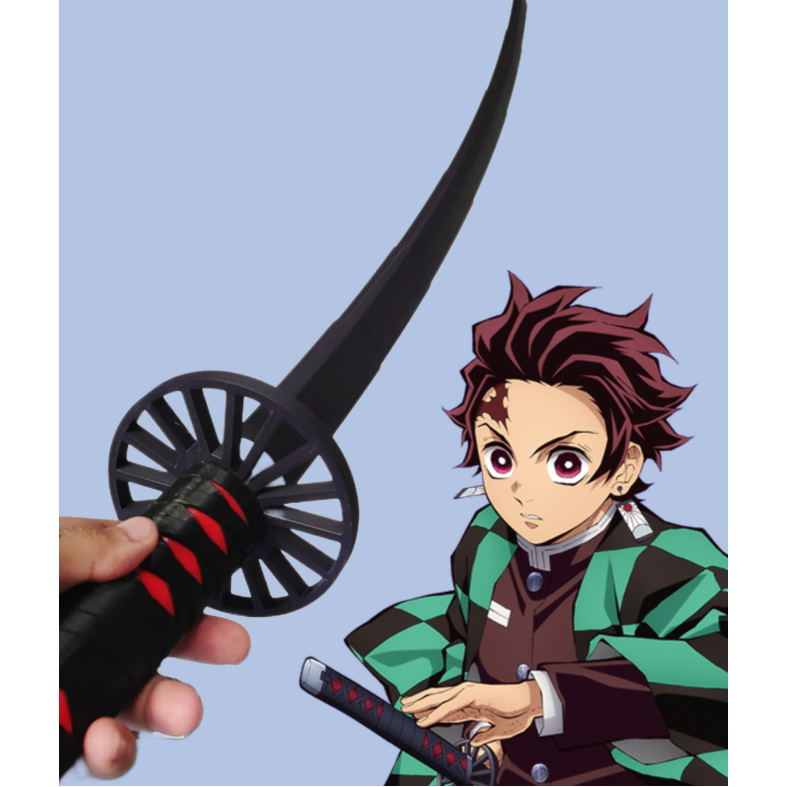 ESPADA RETRÁTIL KATANA TANJIRO DEMON SLAYER KIMETSU NO YAIBA COSPLAY SWORD DECORAÇÃO 3D