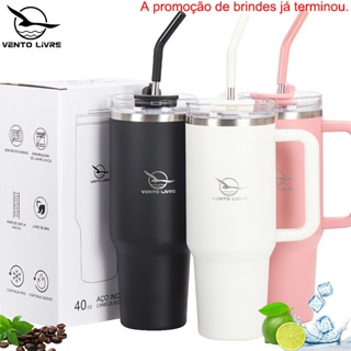 VENTO LIVRE Copo Térmico Inox Portátil 1200ml/1,2L Garrafa Térmica Inoxidável com Tampa e Canudo（Sem brindes 90ml） em Oferta na Shopee