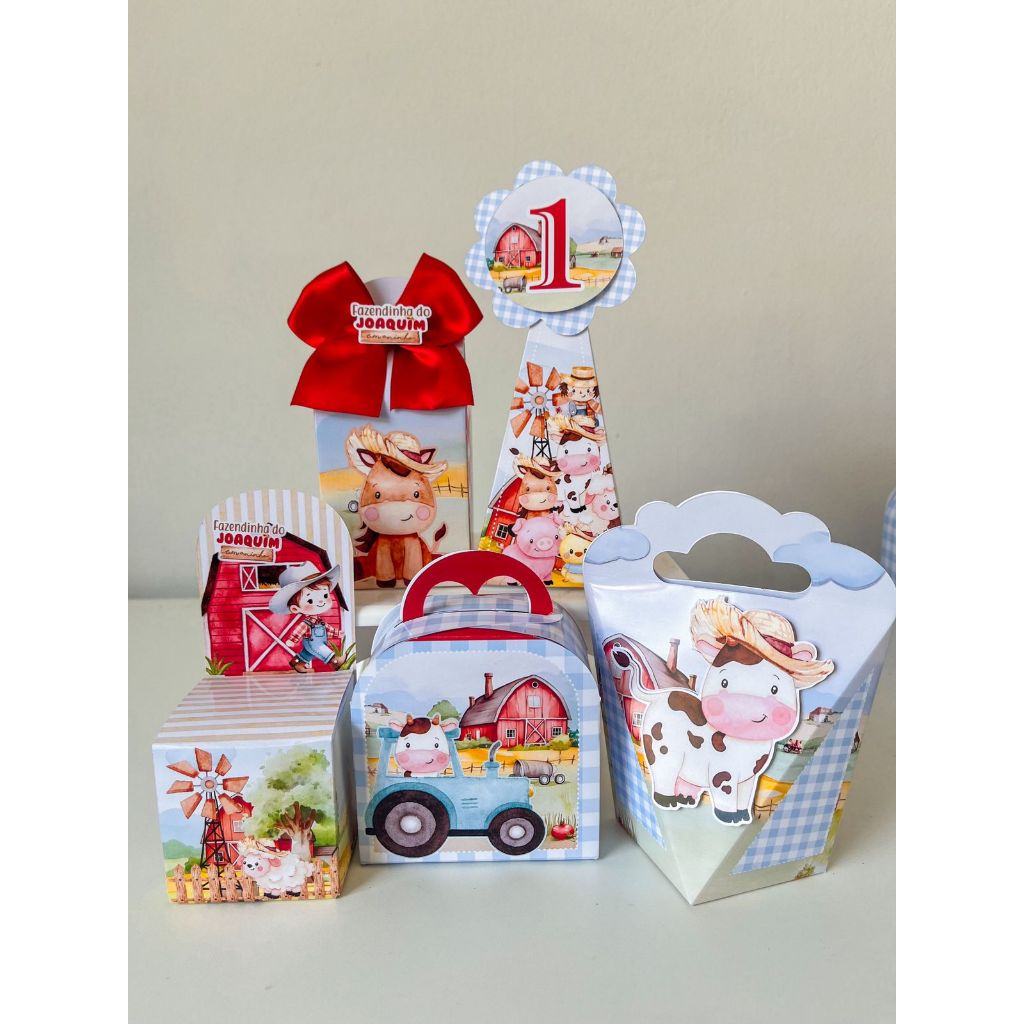 Kit Festa Fazendinha / Fazenda | Lembrancinhas | Festa infantil | Aniversário | Personalizados