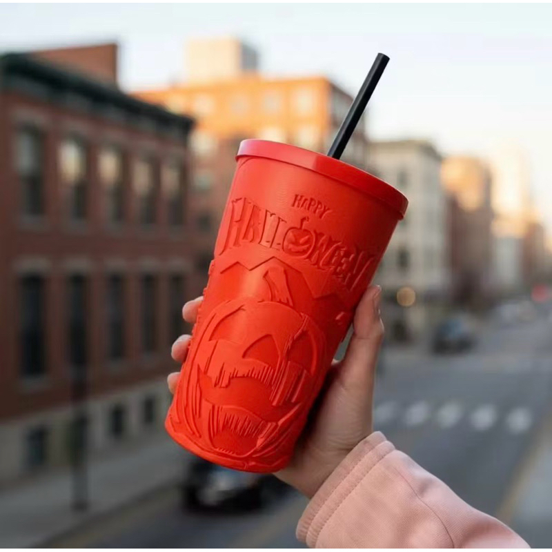 COPO LUXO 3D ALTO RELEVO COM TAMPA NEON QUE BRILHA A NOITE | 750ML | HALLOWEEN | FESTA | FANTASIA