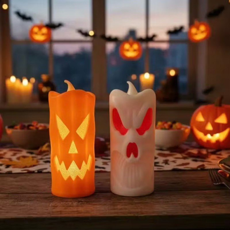 VELA LED HALLOWEEN LONGA | DECORAÇÃO | FESTA FANTASIA