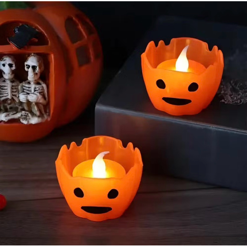 VELA LED ABÓBORA | VELA WALLOWEEN | DECORAÇÃO DE FESTA FANTASIA