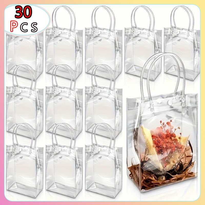 30 PCS de Sacos Plásticos Transparentes para Embalagem de Doces Sacos de Presente Reutilizáveis para Biscoitos em Oferta na Shopee