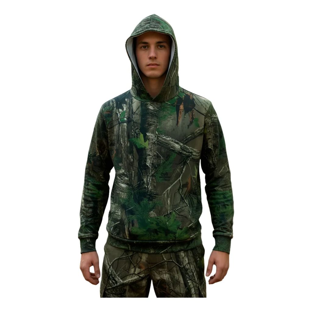 Camisa Com Capuz Camuflada Pesca Uv50+ Luxo Top Pescaria