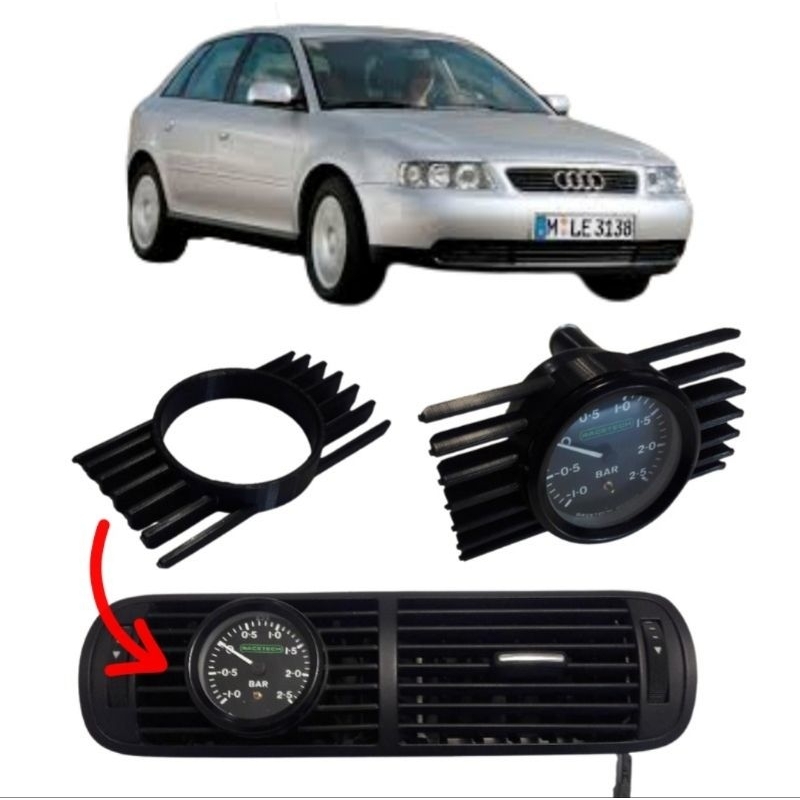 Suporte Manômetro 52mm Audi A3 97-06 Duto Ventilação Central