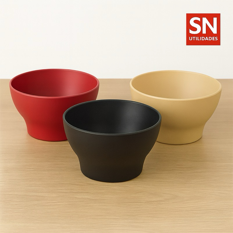 Tigela Cumbuca Plástica 500ml 14cm UZ Utilidades Cozinha Refeições Sobremesas