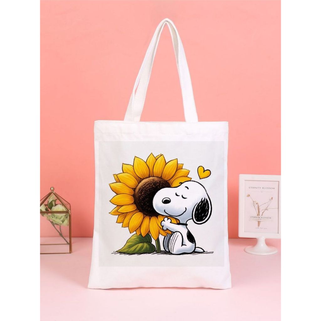 ECO BAG, sacola, SNOOP GIRASSOL ,BOLSA PRATICA E FACIL,DIA A DIA em Oferta na Shopee