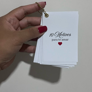 Cartão Mini álbum polaroide 10 Motivos para te Amar Personalizado 10x7cm Papel Fotográfico