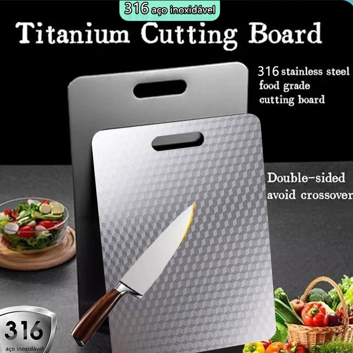 Tábua De Corte padrão de diamante 316 Aço Inoxidável Antibacteriana À Prova De Mofo 46 Cm Tábua De Cozinha