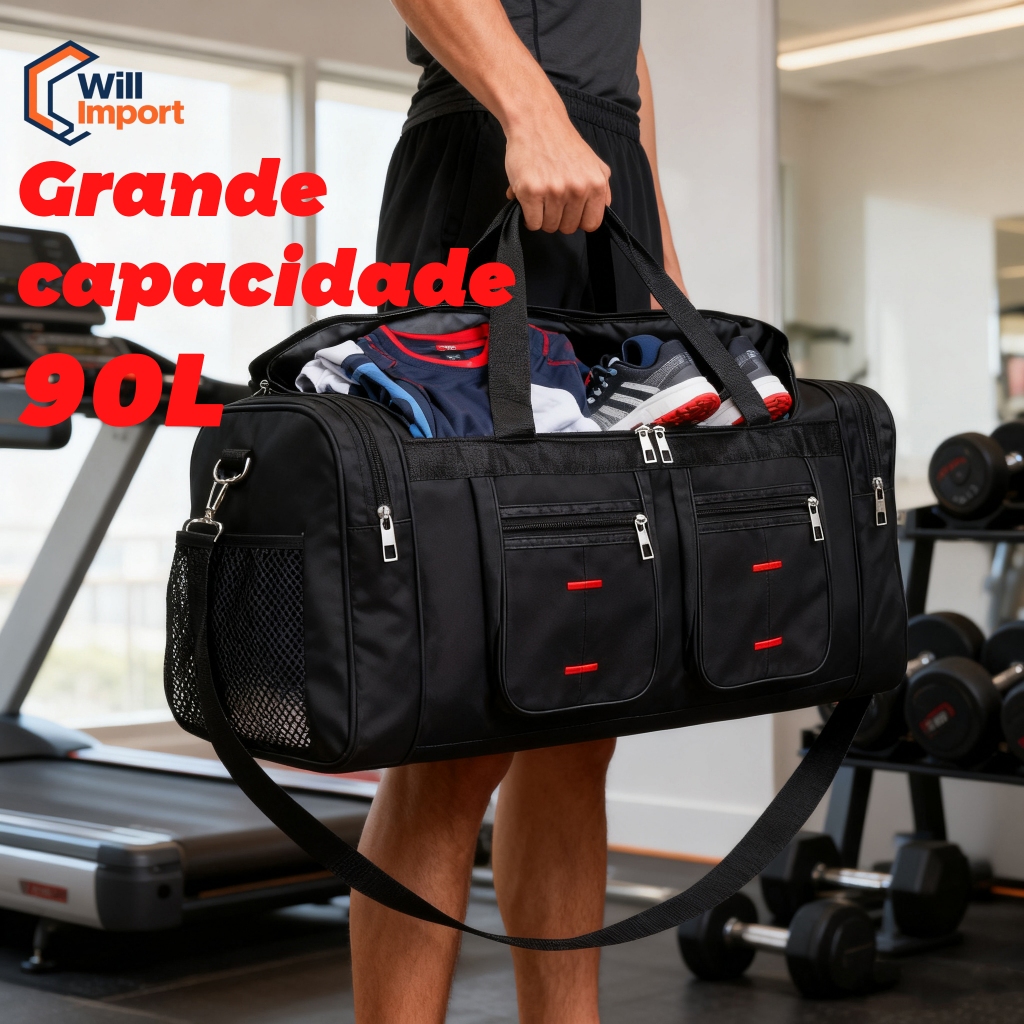 Bolsa Mala De Viagem Nylon Super Grande Large 90l - Genérica Adultos em Oferta na Shopee
