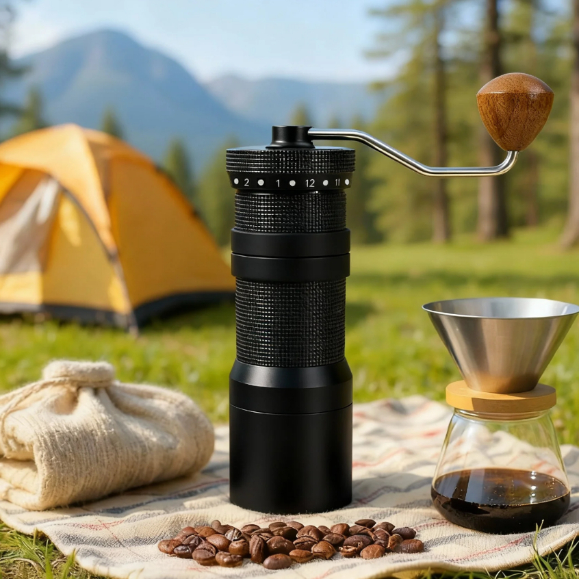 iCoffee Moedor de Café Manual em Aço Inoxidável com Configurações de Moagem Ajustáveis 40g