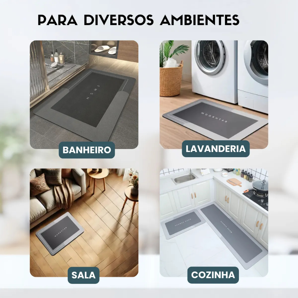 1/2/3pcs Tapete para Banheiro de Secagem Rápida e Super Absorvente Ideal para Chuveiro Cozinha e Varanda — imagem 2 de 2