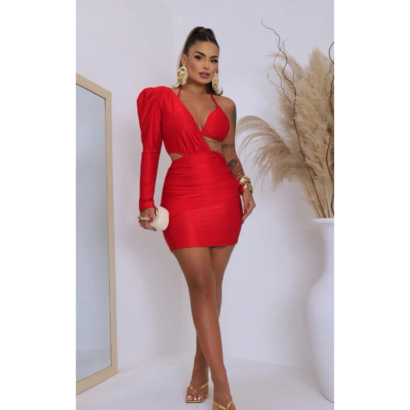 Vestido Ml Fabiola Moda Gringa Moda Fim de Ano Moda Festa Ano Natal Moda Verão Moda Balada
