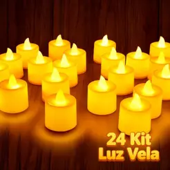 24 Kit Luz De Vela Eletrônica Decorativa Led Festa,/Decoração/Casamento