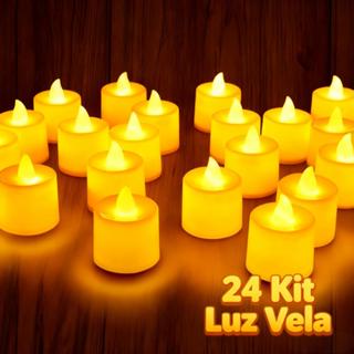 24 Kit Luz De Vela Eletrônica Decorativa Led Festa,/Decoração/Casamento em Oferta na Shopee