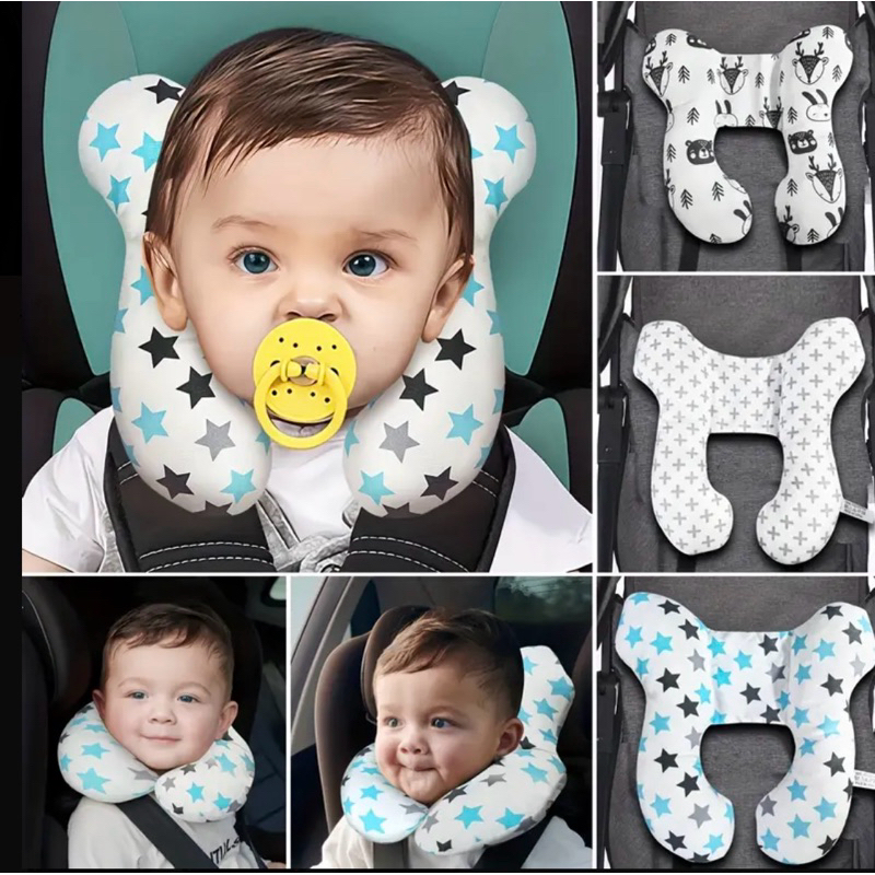 Almofada de Apoio de Cabeça para Bebê e Criança Travesseiro de Segurança para Carrinho e Cadeira de Carro Conforto e pro