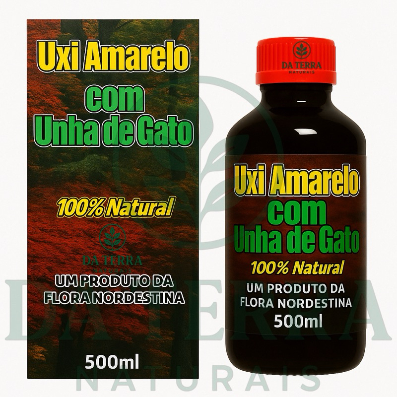 Kit 1-12 Ux Amarelo com Unha de Gat 500ml – Produto Natural da Flora Nordestina
