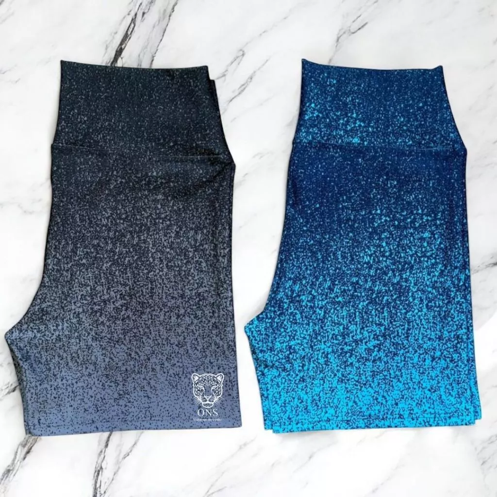 Kit 2 Shorts Feminino Degradê Roupa Academia Cintura Alta  Zero Transparencia Fitness Corrida — imagem 1