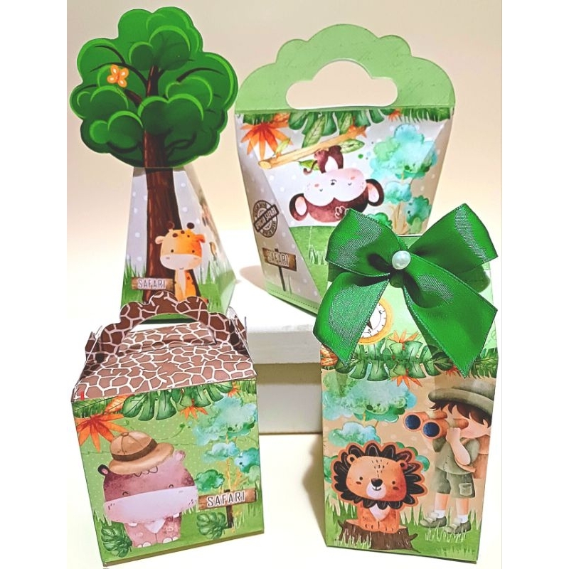 Caixinha personalizada Safari lembrancinha, todos os temas, envio rápido. papel fotográfico glossy brilhoso 180gr alta r