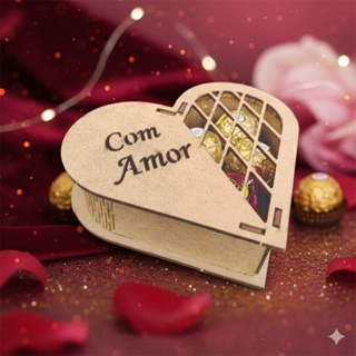 10 Caixas Coração 13 cm Para Bombom Com Amor, Lembrança, Presentes,  MDF - Madeira em Oferta na Shopee