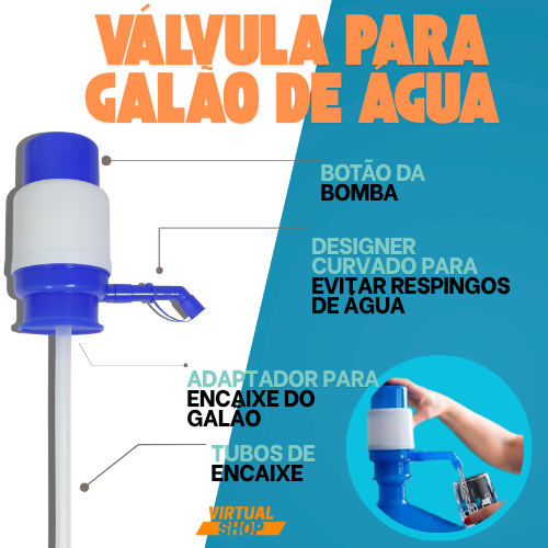 Bomba Manual Galão 10/20 Litros Água Mineral Do Bico P/ Copo