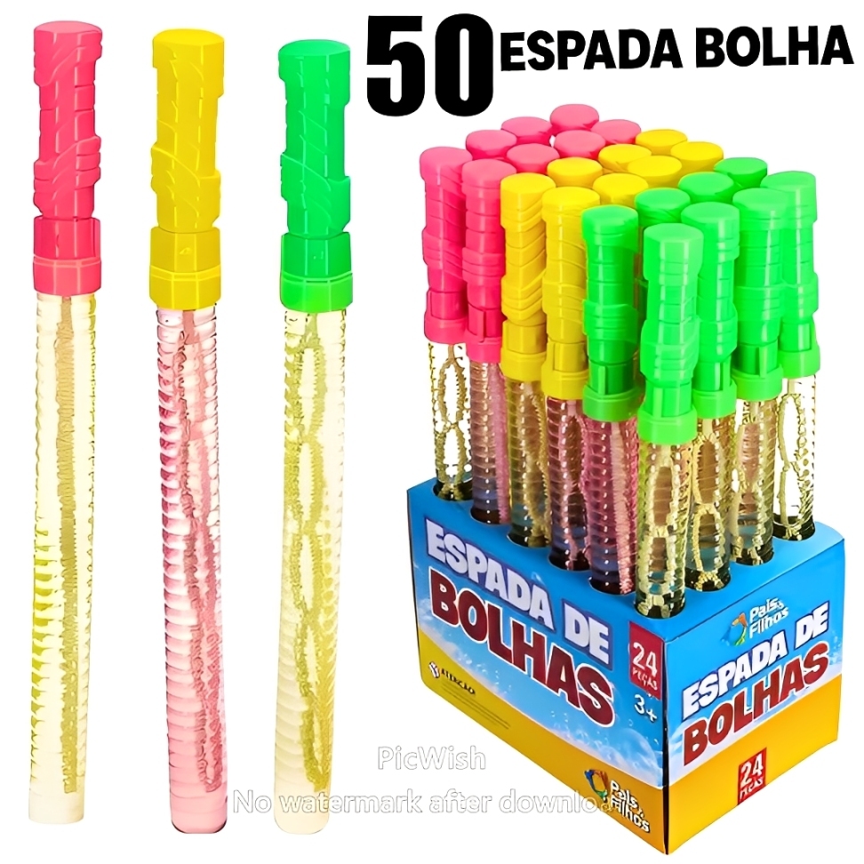 Kit 10/20/30/40/50 Bolha Bolinha De Sabão Formato Espada Gigante Bastão De Bolhas Lembrancinha Festa Infantil em Oferta na Shopee