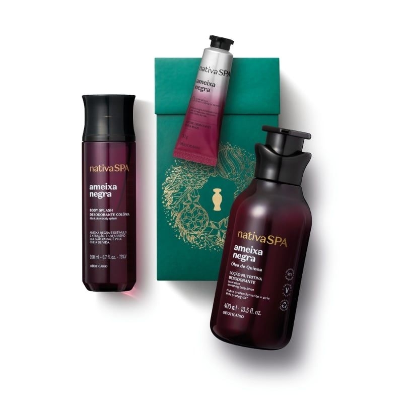 Kit Presente Natal Nativa Spa Ameixa Negra (3 itens)