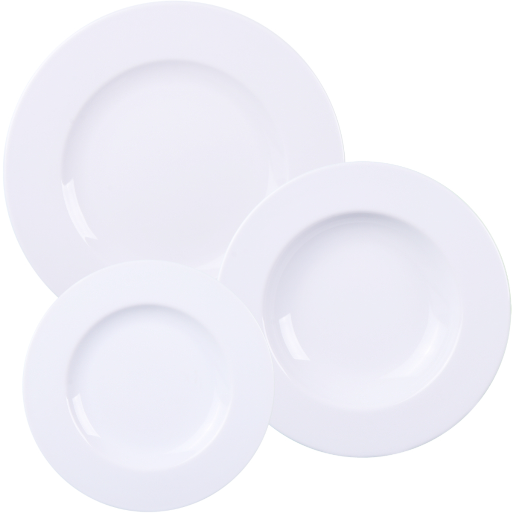 Kit de Pratos Fundo Raso Sobremesa Tramontina Elena Hotel Restaurante Porcelana em Oferta na Shopee
