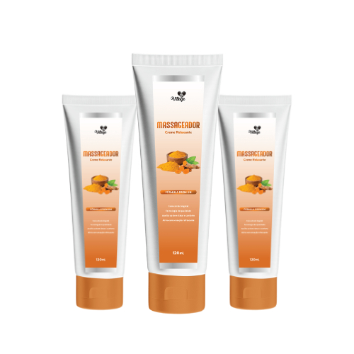 Kit 3 Cremes Massageadores Relaxantes Premium 120ml | Alívio Muscular, Sensação Refrescante e Extratos Naturais