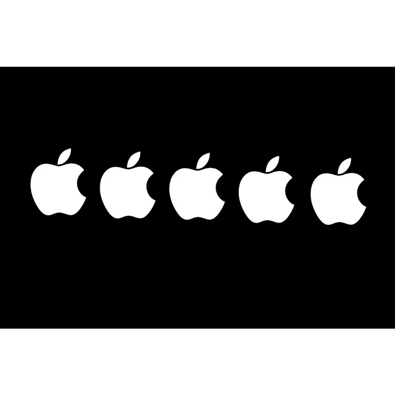 kit 5 adesivos Branco 5cm cada adesivo da maça Apple para carro moto caminhão