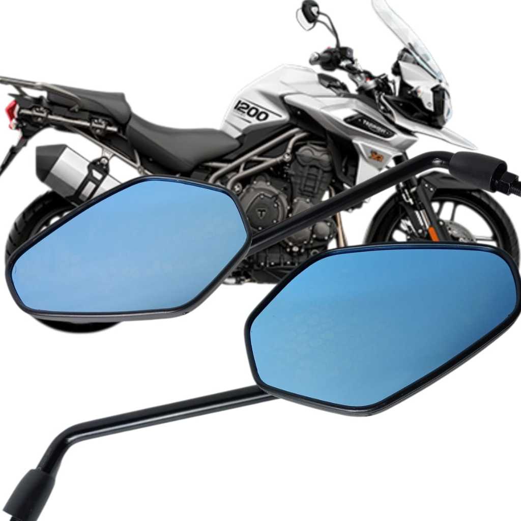 Par Retrovisor Triumph Tiger 1200 Lente Azul Fan Titan 150 160 Cb 300 Xre 190 Xre 300 Transalp Xr