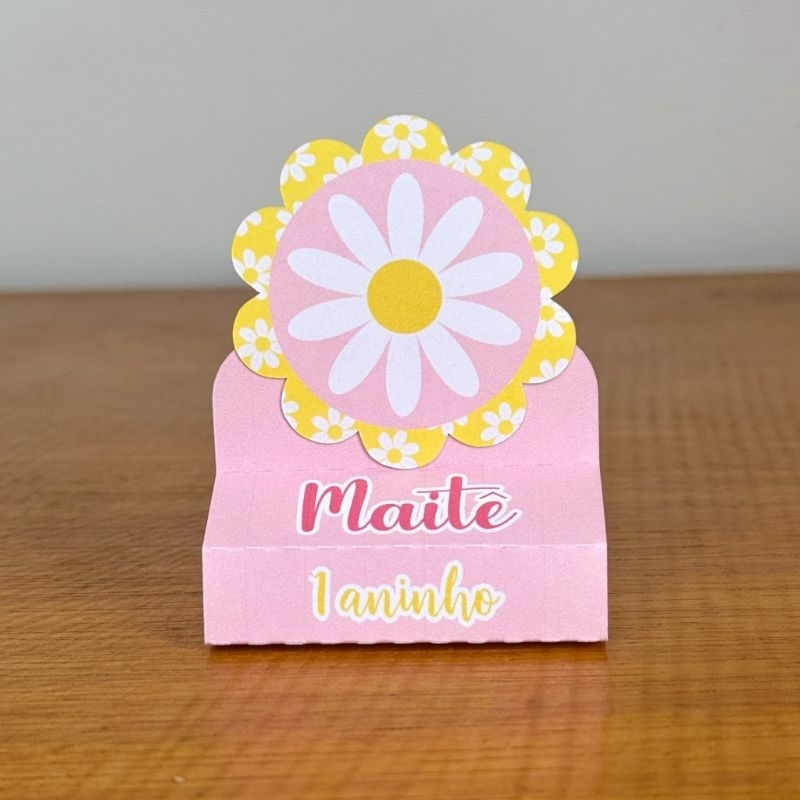 Porta Bis duplo MARGARIDAS Pegue Monte Aniversário Mesversário Caixinhas Personalizadas Lembrancinhas