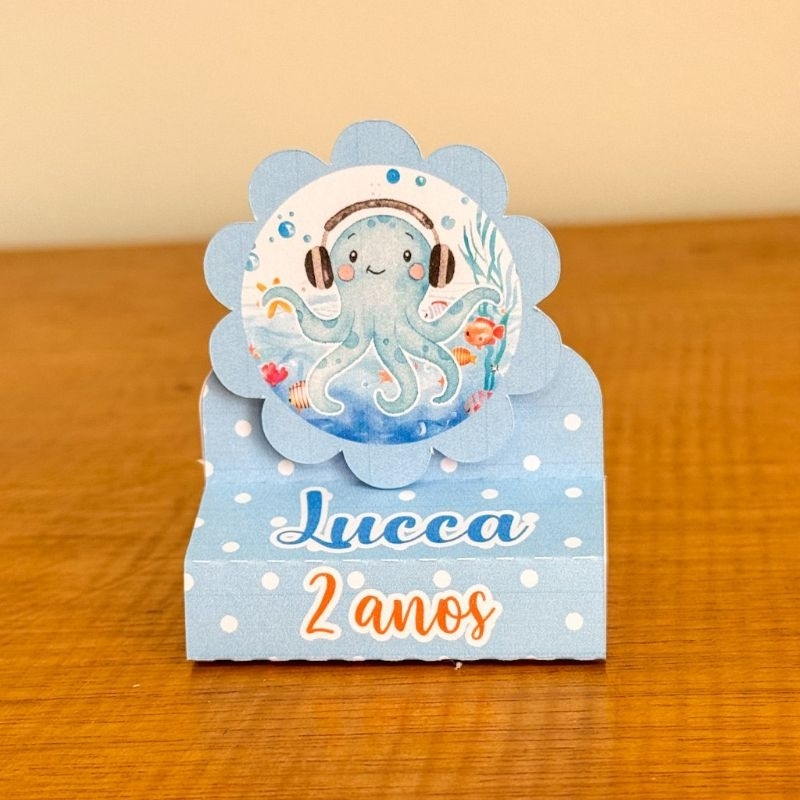 Porta Bis duplo FUNDO DO MAR AZUL Pegue Monte Aniversário Mesversário Caixinhas Personalizadas Lembrancinhas