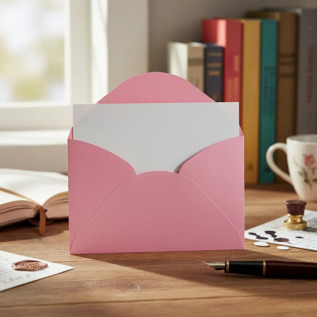 Envelope Mini Carta Rosa Pastel 11,5x8 Cm 100 Unidades | Kit Com Cartão Branco Lembrancinha | Festa Infantil