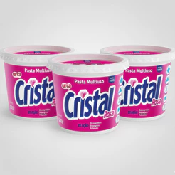 Kit 3 Pastas Cristal Rosa - 500G