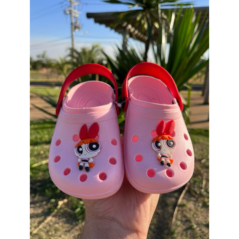 Babuche papete infantil personagem docinho, lindinha e florzinha desenho super poderosas