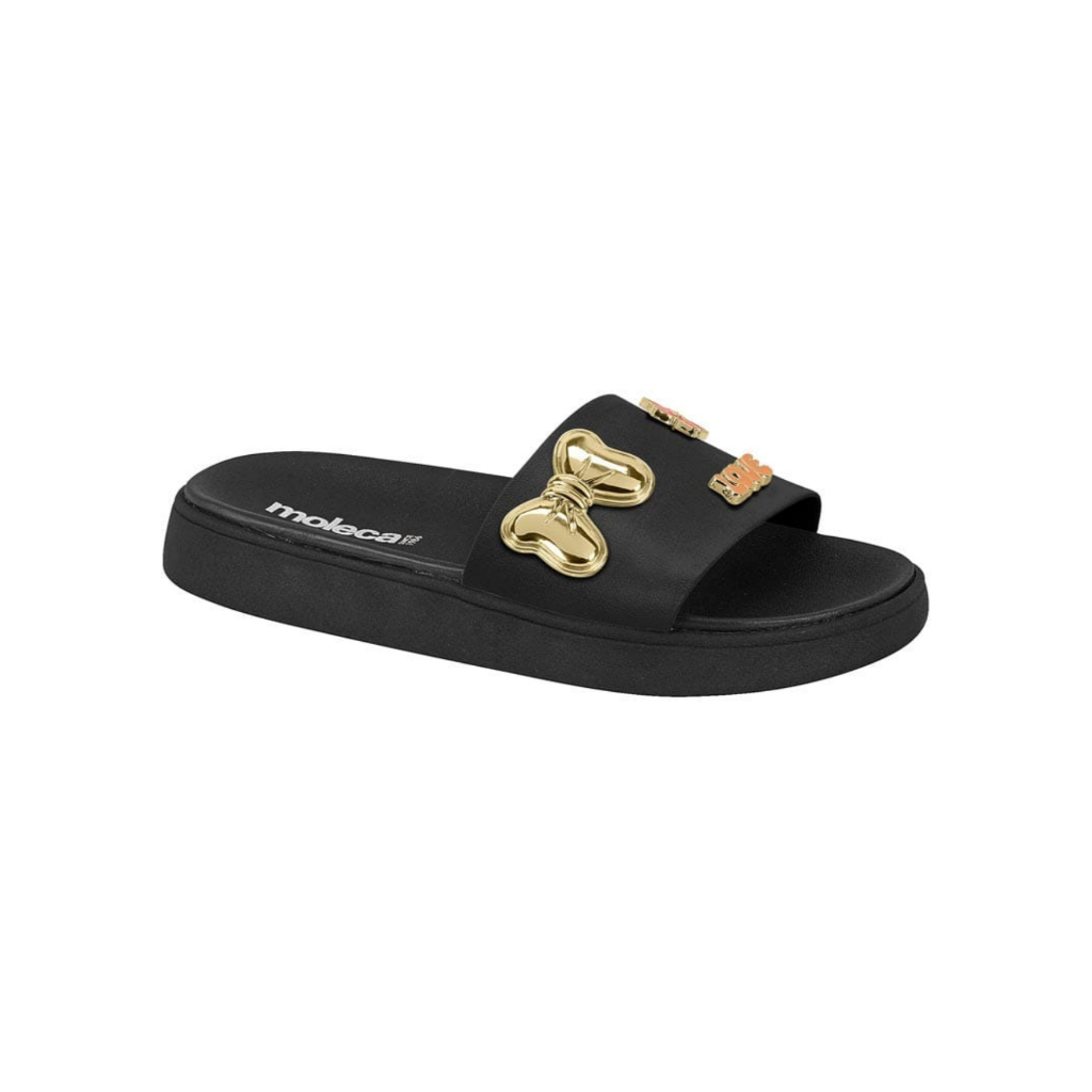 Chinelo Papete Moleca Feminina Slide Botons Macia Confortável Original