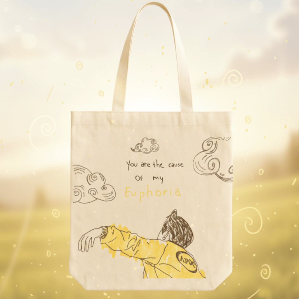 Bolsa Ecobag Bts Jungkook Cause Of My Euphoria Álbum Love Yourself Kpop Sacola Ecológica Em Algodão Cru