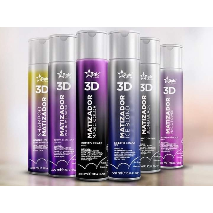 Magic Color 3D Matizador 300ml Máscara Desamareladora de Loiros e Grisalhos - Escolha seu Efeito em Oferta na Shopee